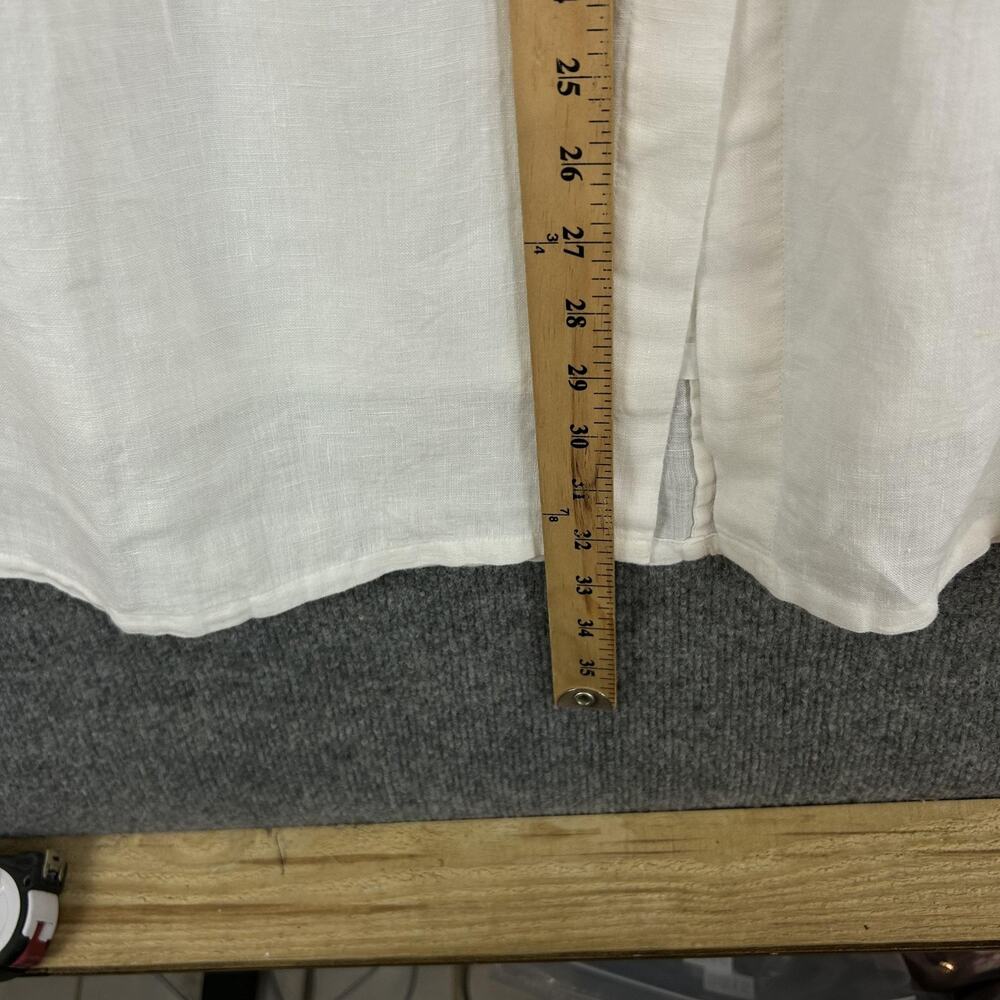 Brochu Walker Skirt Medium Teagan Button Front Linen Midi Summer Resort Preppy - Picture 12 of 12